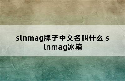 slnmag牌子中文名叫什么 slnmag冰箱